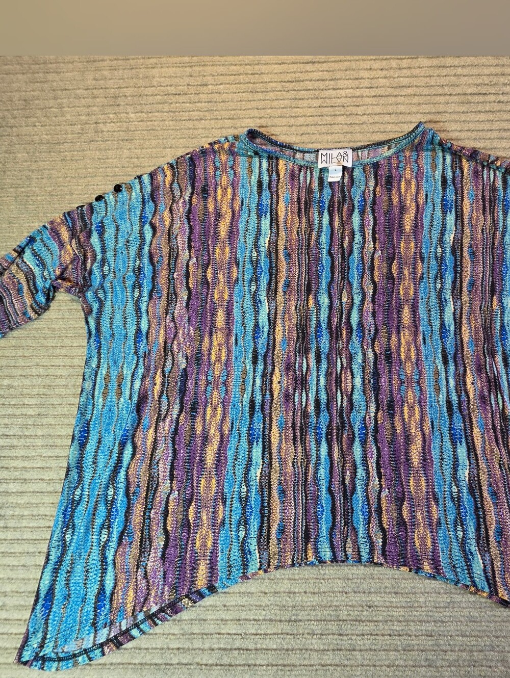 MILA & MILAN Lot Of 2 Women's Blouse Asymmetrical Hem Top Pullover Shirt Size L